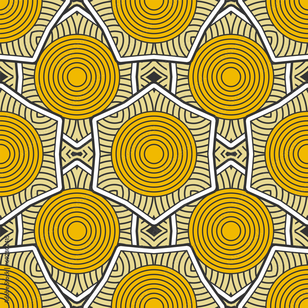 Poster seamless pattern consisting of many identical, evenly distributed decorative elements in the bauhaus