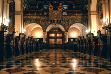 Interior of the Franciscan Church of the Annunciation in Ljubljana - obrazy, fototapety, plakaty
