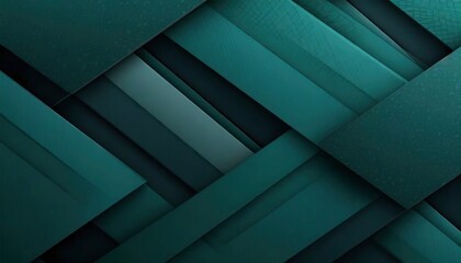 Abstract texture dark green background banner panorama long with 3d geometric triangular gradient shapes for website, business, print design template metallic metal paper pattern illustration wall - obrazy, fototapety, plakaty