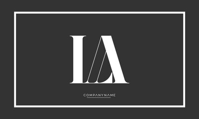 Alphabet Letters LA or AL Logo Monogram