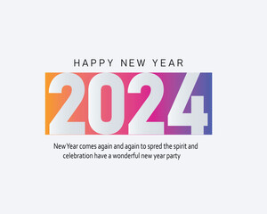Happy New Year 2024 template design 