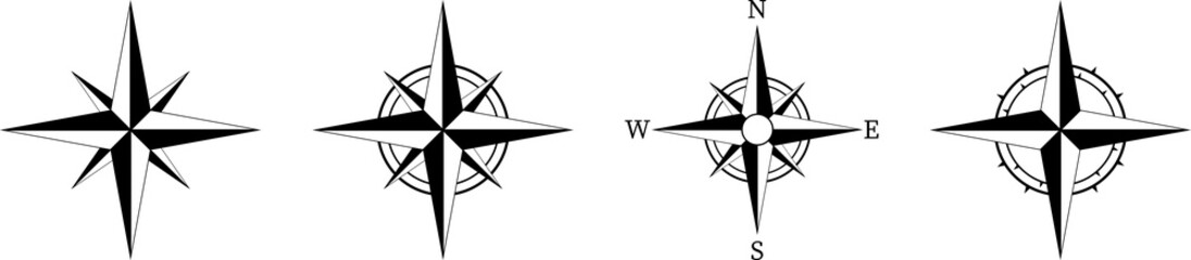 Set of compass icons. PNG