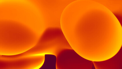 yellow and orange slime morphed forms like lava lamp - abstract 3D rendering