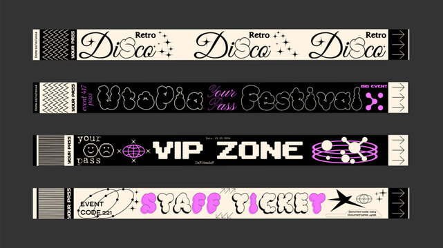 Control ticket in hand. Sticker for music concerts, events, parties and staff