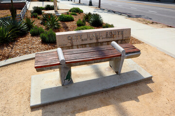 Los Angeles, California: The Beirut Benches in Los Angeles Civic Center commemorating a Sister City relationship