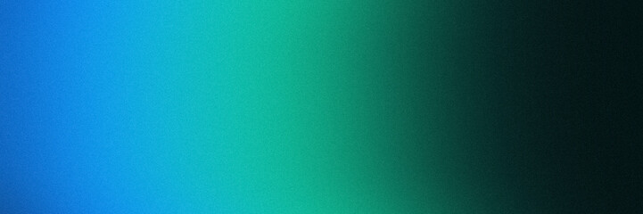 Noisy blue green black abstract background. Colorful gradient. Holographic blurred grainy gradient banner background texture.