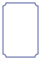 Blue Border frame decoration vector label simple line corner for your photo and text and icons