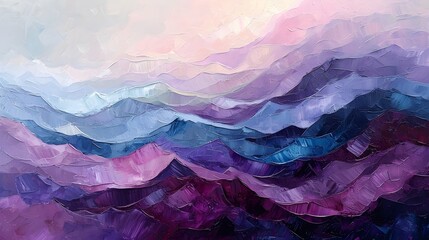 Abstract Colorful Waves Painting - obrazy, fototapety, plakaty