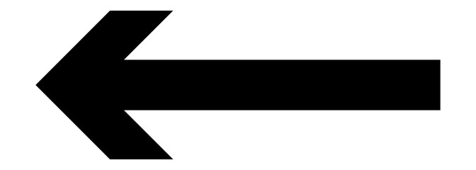 Black arrow pointing left. Vector illustration