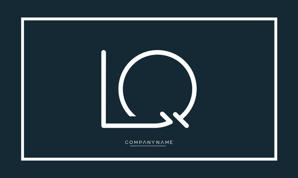 Alphabet Letters LQ or QL Logo Monogram