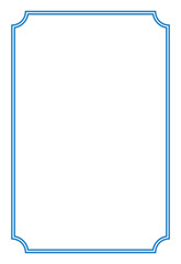 Blue Border frame decoration vector label simple line corner for your photo and text and icons