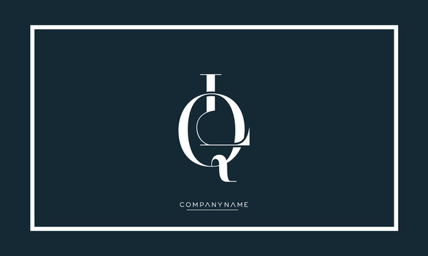 Alphabet Letters LQ or QL Logo Monogram