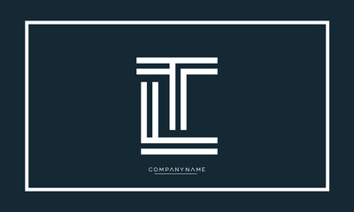 LT or TL Alphabets Logo Monogram