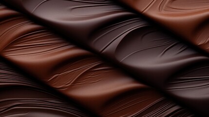 Naklejka premium a close up of a chocolate surface with a wavy pattern on the top of the surface and bottom of the surface.