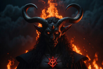 A portrait of the devil. - obrazy, fototapety, plakaty