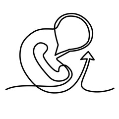 telephone call continuous line art