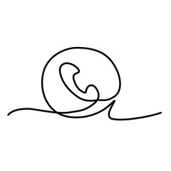 telephone call continuous line art