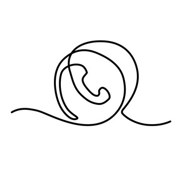 recommend clip art: telephone call continuous line art