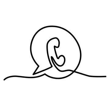 recommend clip art: telephone call continuous line art