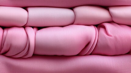  a close up of a pink fabric with a knot on the end of the top and bottom of the fabric.
