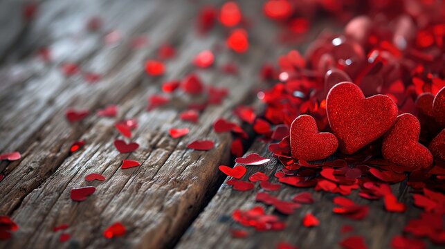 Love-filled Valentine's Bliss, Romantic Cards Background, Generative AI