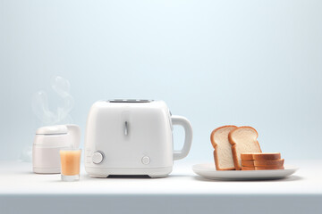 a toaster with bread and bread with blueberry jam