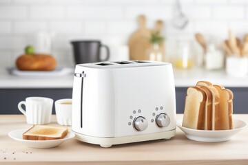 a toaster with bread and bread with blueberry jam