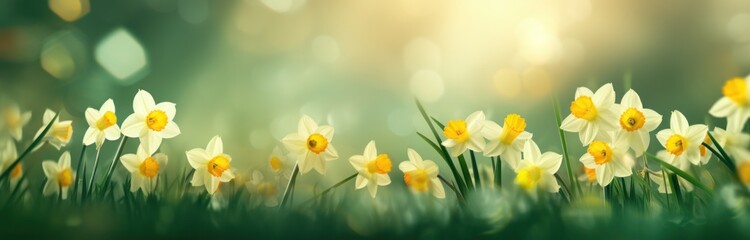 daffodil flowers spring background