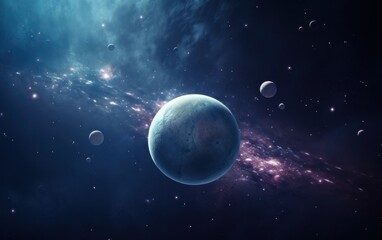 an image of stars and planets with planets overlaid