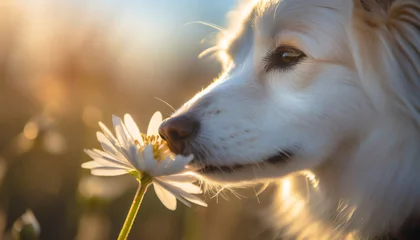 Foto op Canvas Adorable Labrador Retriever Enjoying the Smells of Summer in a Beautiful Green Meadow © SashaMagic