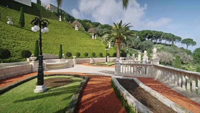 Bahai Garden in Haifa, inside look
Beautifull sunny day at Bahai Garden,Haifa,israel,December,20, 2023
