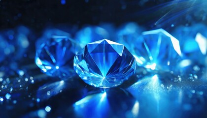 Beautiful blue Dimond dispersion the light. dimond dispersion glass objects