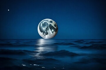 Moon setting in the sea