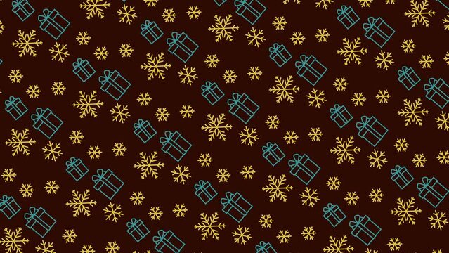 Christmas Pattern Background - Festive Red and White Snowflake and Candy Cane Stripe Patterns, Perfect for Christmas, Winter, or New Year Templates - Loopable.