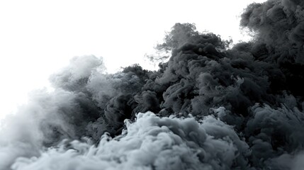 A black and white photo capturing smoke in the air. Suitable for various creative projects and designs
