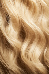 Close-up texture of blonde curly hair
