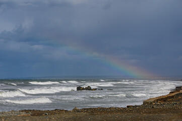 rainbow over the Mediterranean sea during a storm 1