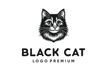 logo vector hand drawn cat
