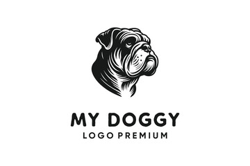 logo vector hand drawn head dog