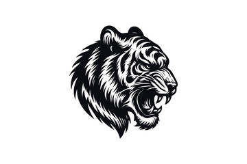 logo vector hand drawn head tiger