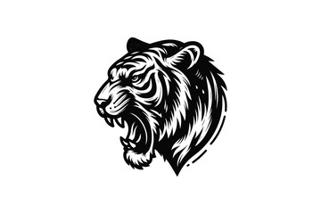 logo vector hand drawn head tiger