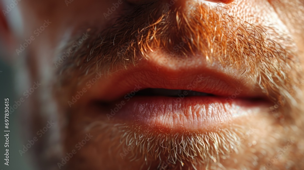 Poster a close up shot of a man with a beard. suitable for various applications