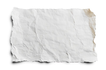 Crumpled White Paper Texture  | Isolated on Transparent & White Background | PNG File with Transparency