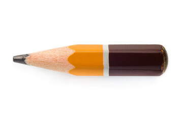 Short pencil isolated on white