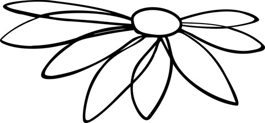 Flower outline sketch logo vector illustration. Simple Flower hand drawing stylized design element