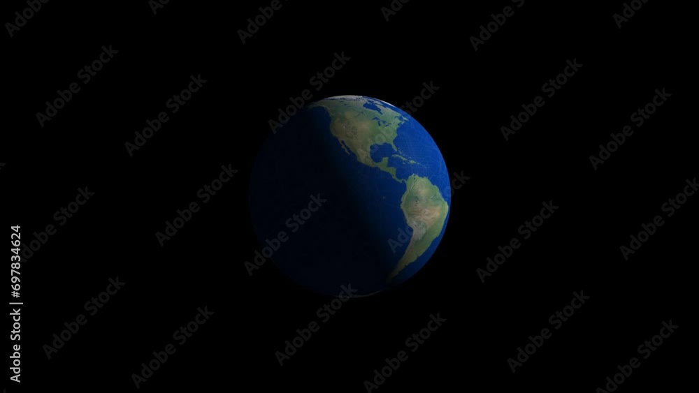 Wall mural animated earth rotation - 3d motion - global globe animation