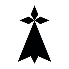 Breton stoat ermine. Black symbol on a white background. Vector illustration
