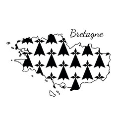 Pattern Breton stoat ermine. Black symbol on a white background. Separate Breton stoat ermine. Vector illustration - obrazy, fototapety, plakaty