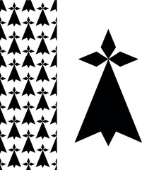 Pattern Breton stoat ermine. Black symbol on a white background. Separate Breton stoat ermine. Vector illustration
