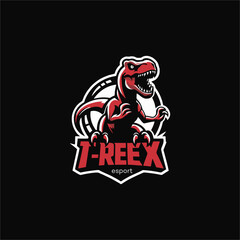 T-Rex mascot and symbol logo design